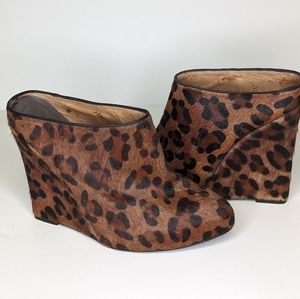 Joie Leopard Pony Hair Mules